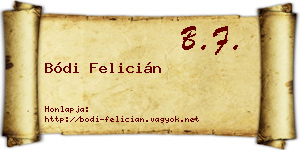 Bódi Felicián névjegykártya